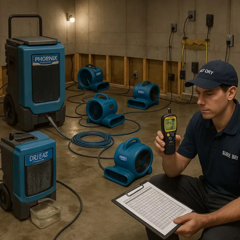 Structural Drying and Dehumidification process in Brimfield, OH